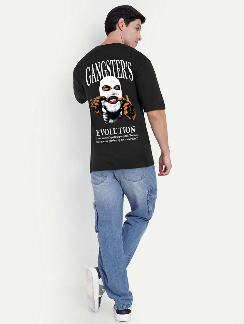 men black short sleeve oversized t-shirt - 21944453 - Standard Image - 4