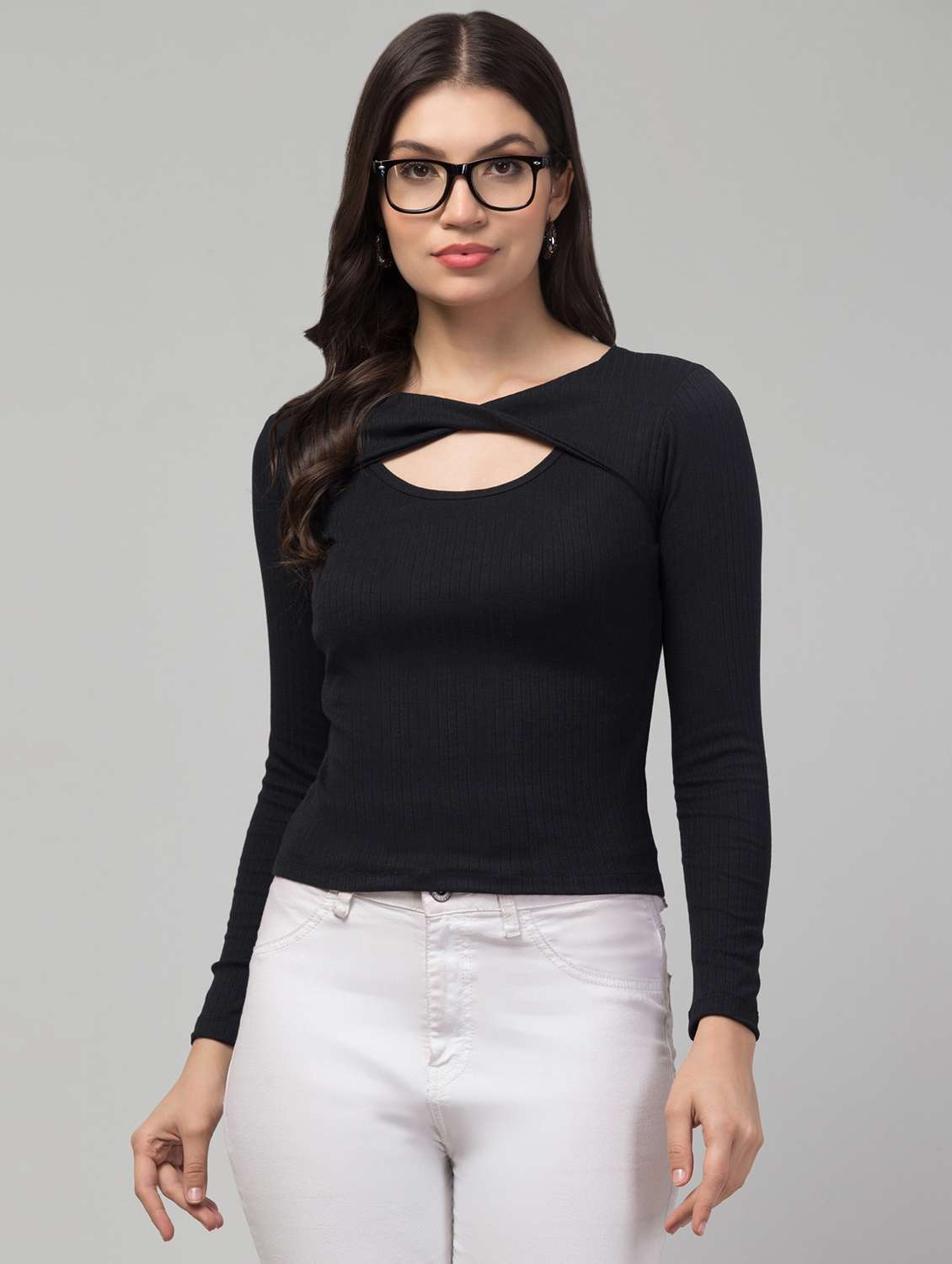 women solid long sleeve regular top - 21944529 -  Zoom Image - 0