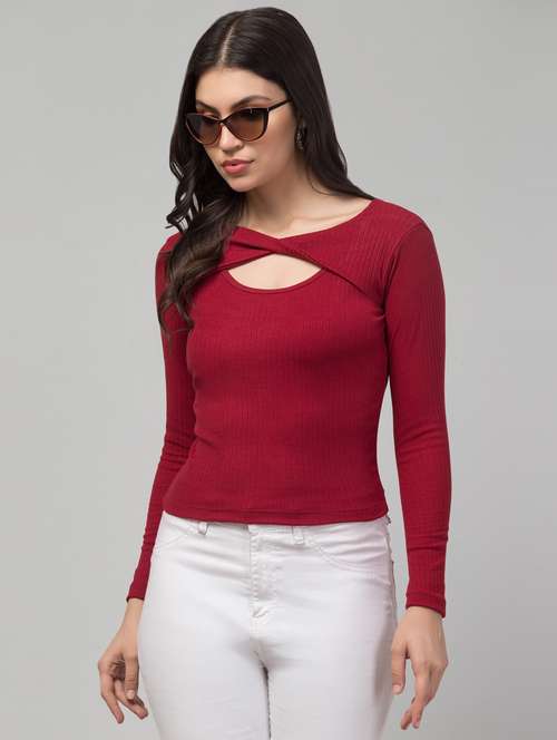 women solid long sleeve regular top - 21944530 -  Standard Image - 0