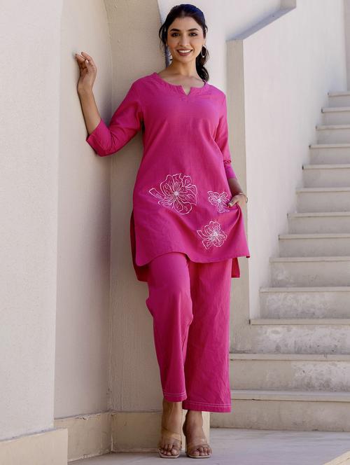 women three quarter sleeve ethnic co-ord set - 21944698 - Standard Image - 0