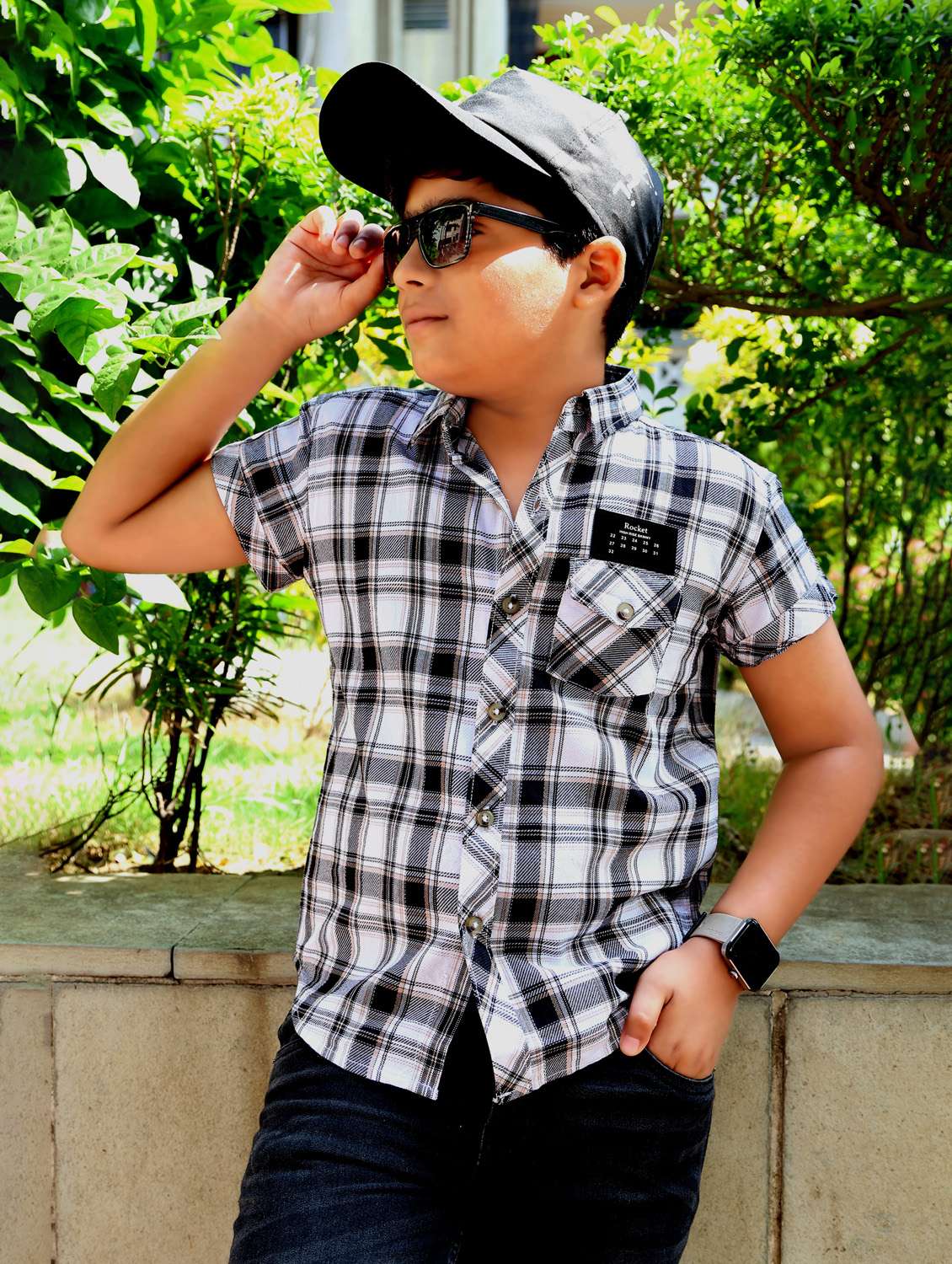 boys checkered short sleeve casual shirt - 21944713 -  Standard Image - 1
