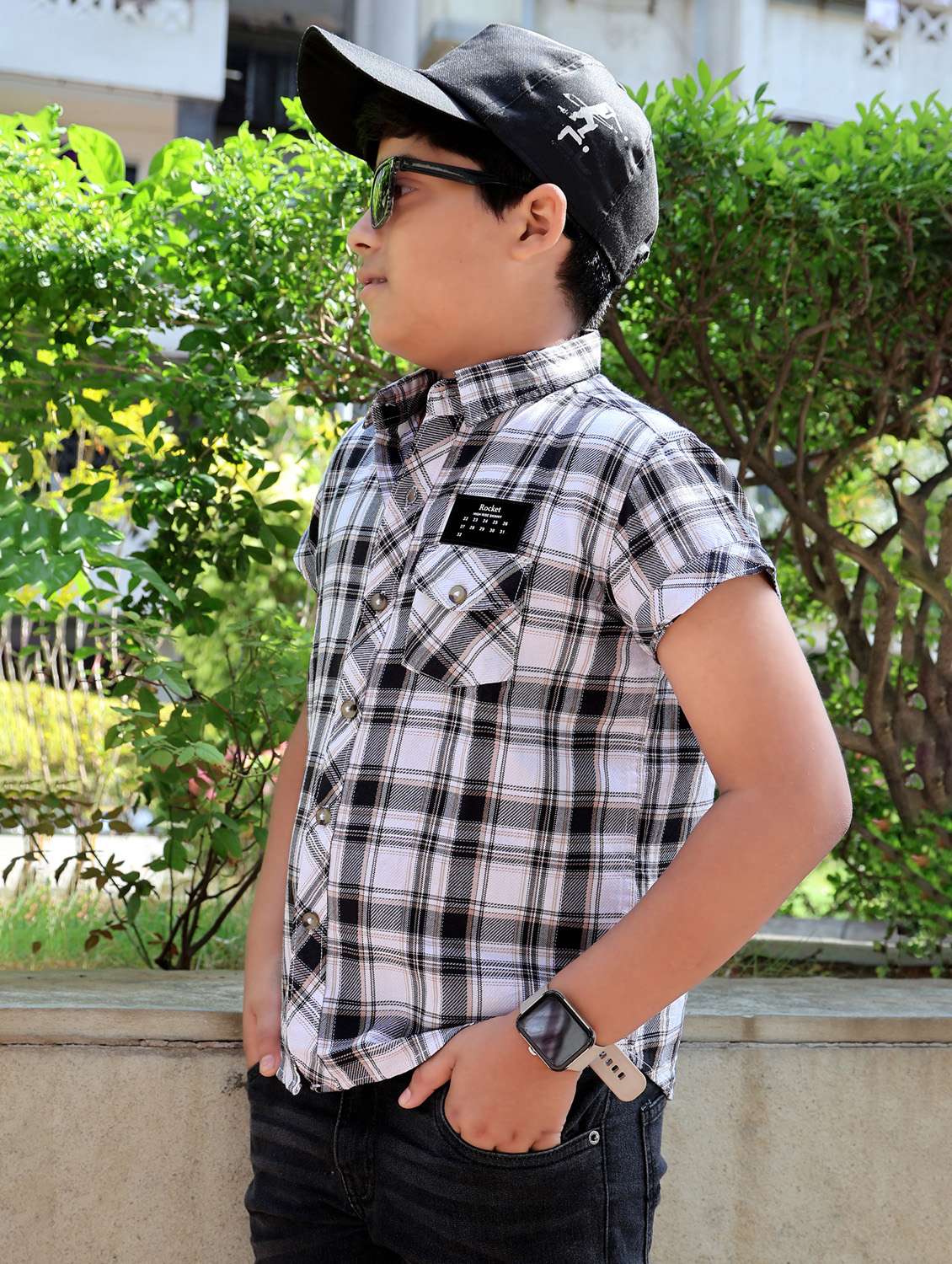 boys checkered short sleeve casual shirt - 21944713 -  Standard Image - 4