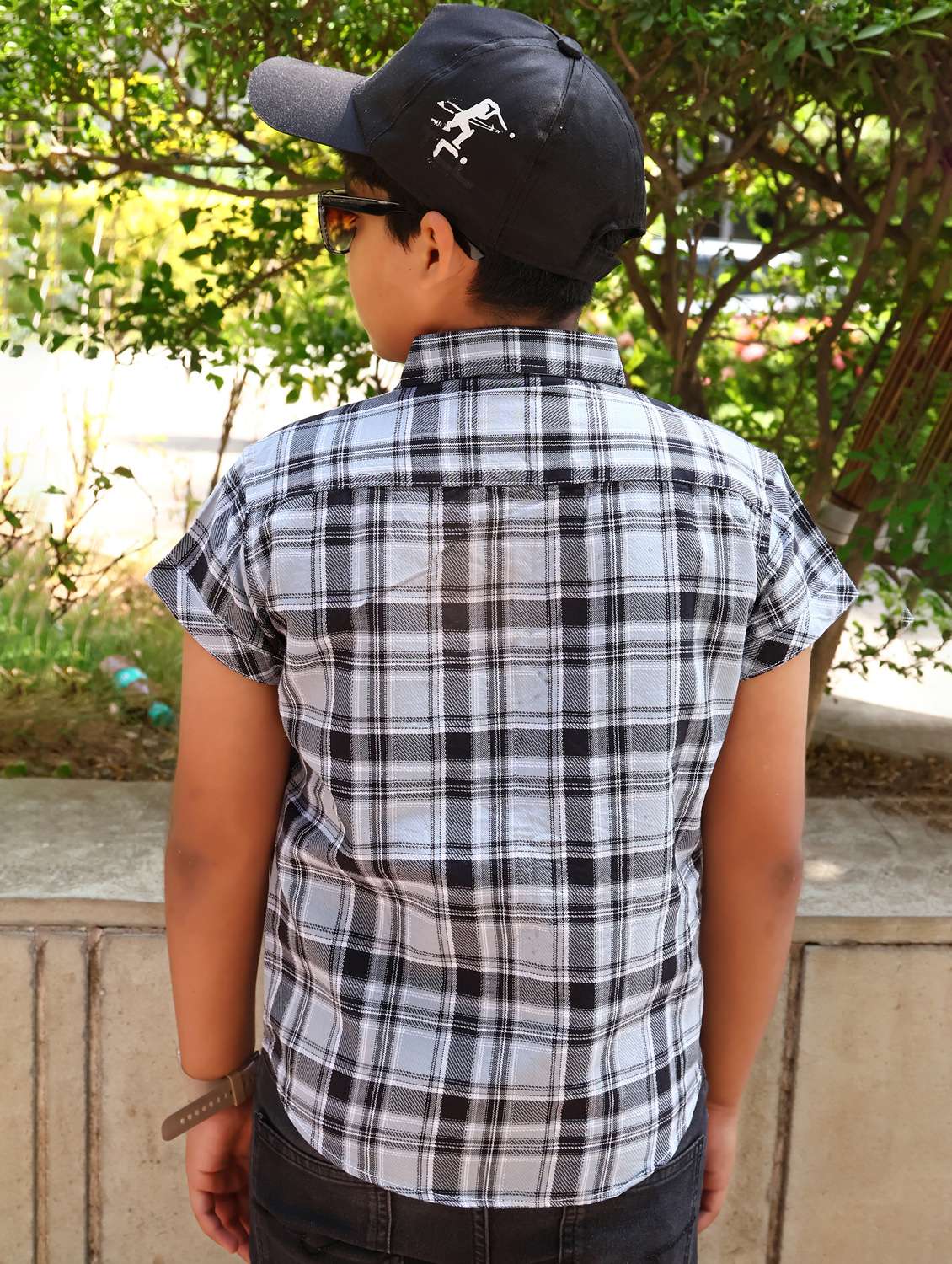 boys checkered short sleeve casual shirt - 21944714 -  Standard Image - 4