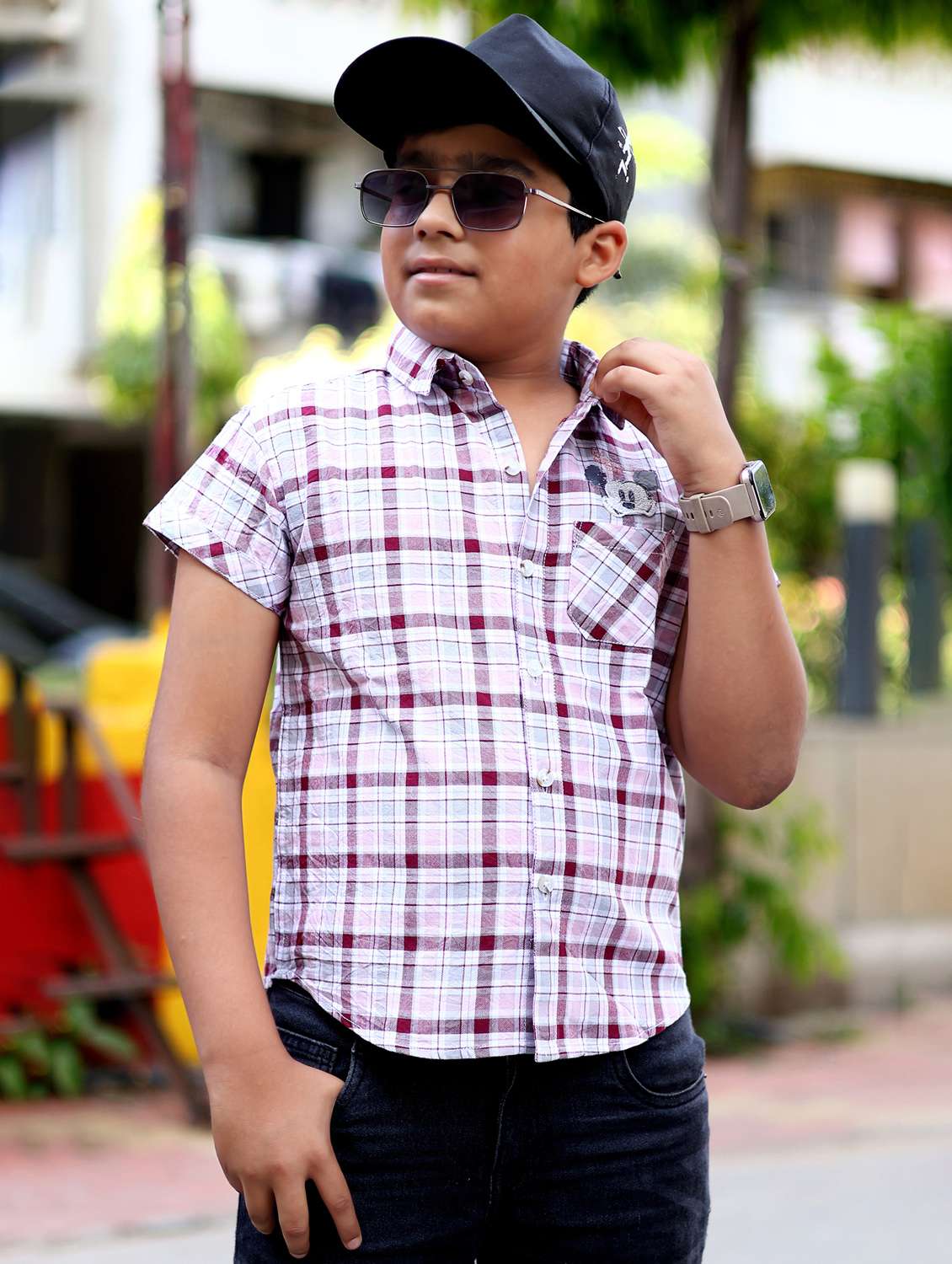 boys checkered short sleeve casual shirt - 21944720 -  Standard Image - 1