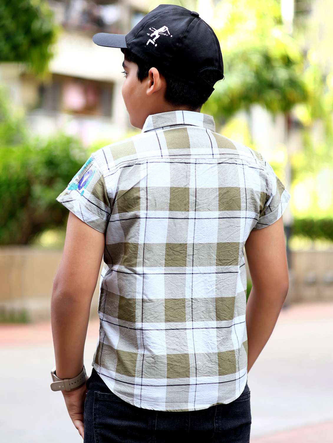 boys checkered short sleeve casual shirt - 21944726 -  Standard Image - 4