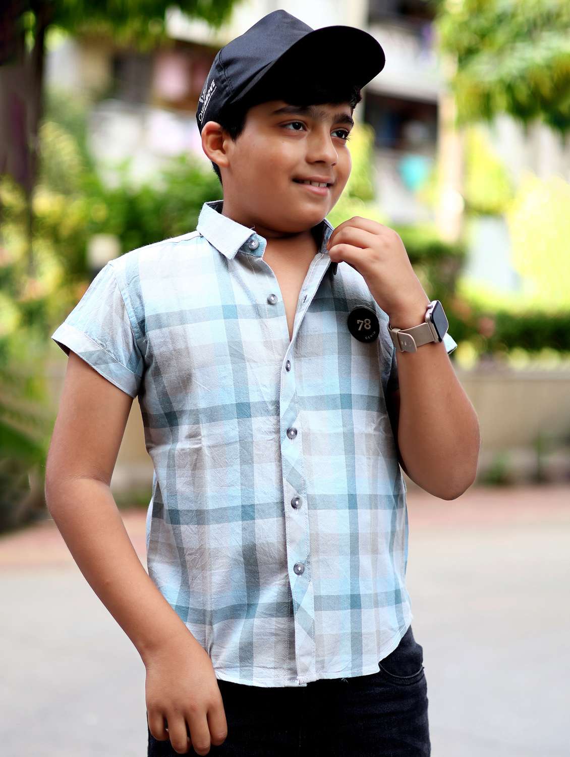 boys checkered short sleeve casual shirt - 21944727 -  Standard Image - 4