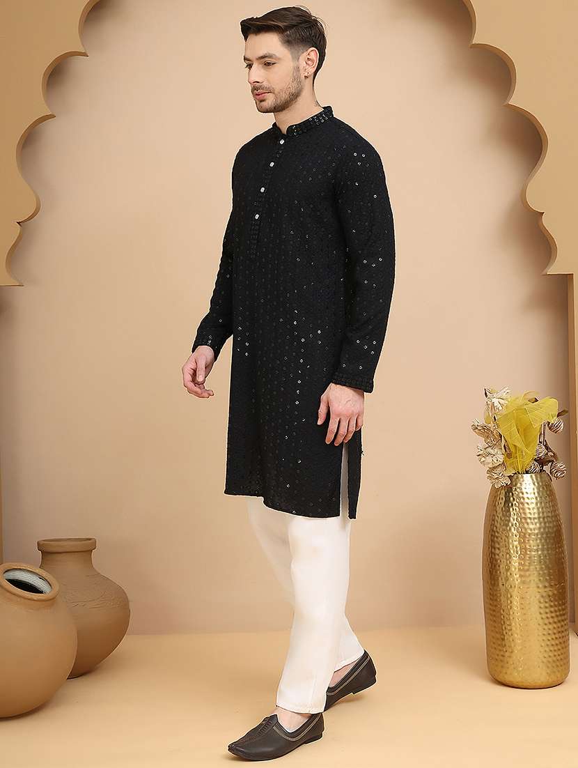 men mandarin neck kurta pyjama ethnic wear set - 21944755 -  Standard Image - 1