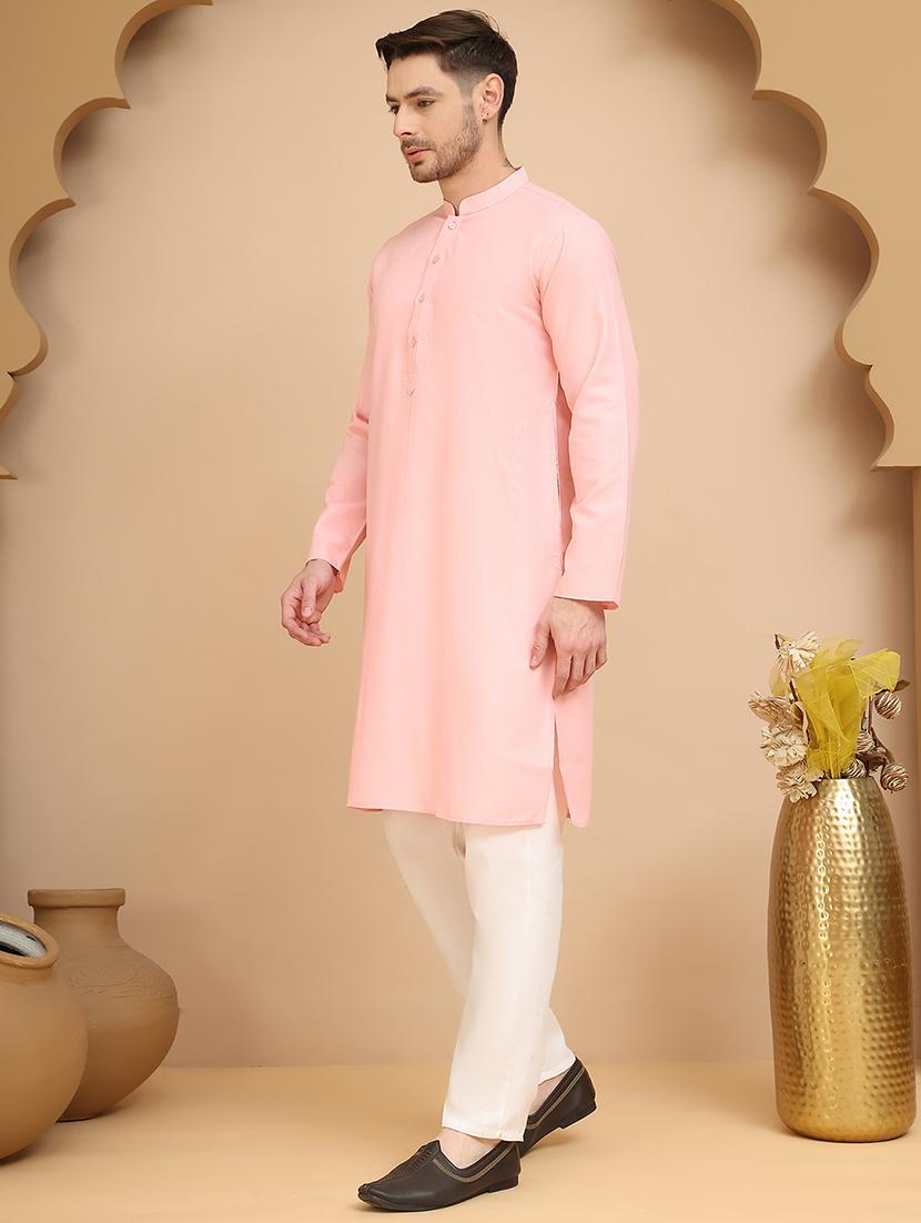 men mandarin neck kurta pyjama ethnic wear set - 21944758 -  Standard Image - 1