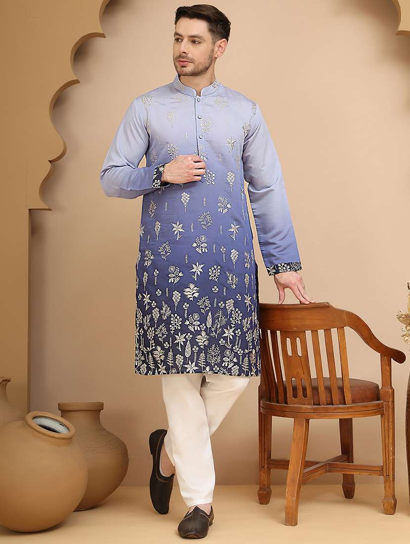 men mandarin neck kurta pyjama ethnic wear set - 21944765 -  Zoom Image - 0