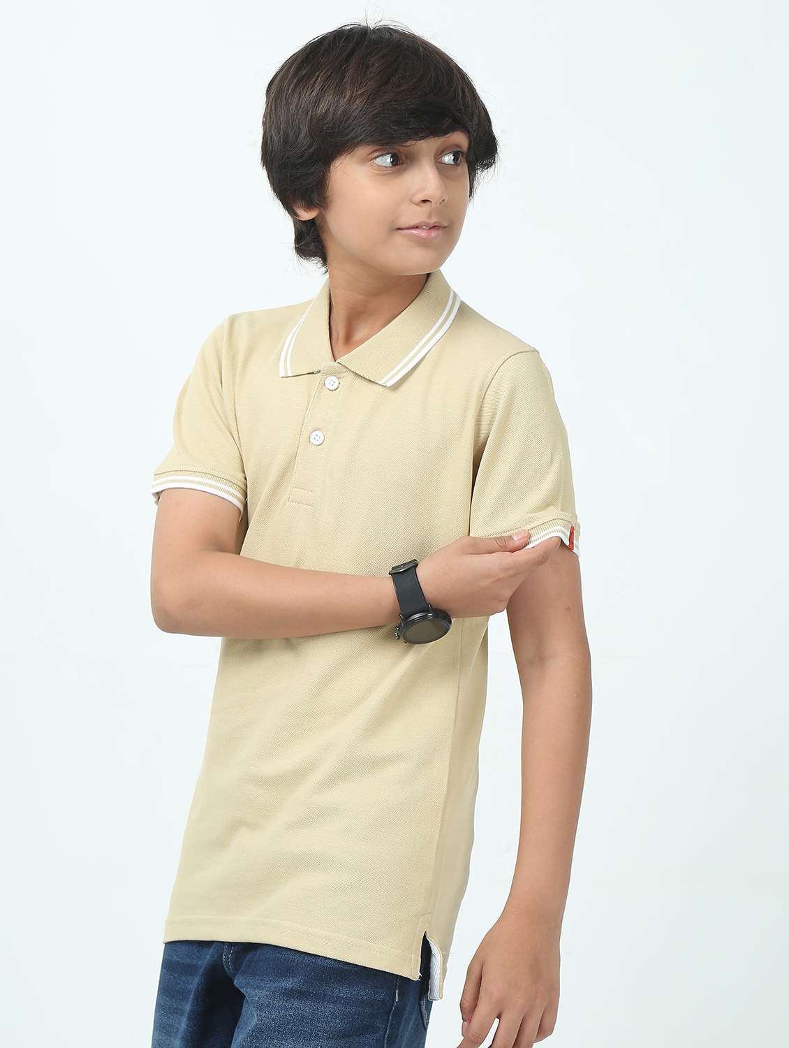 boys solid short sleeve polo t-shirt