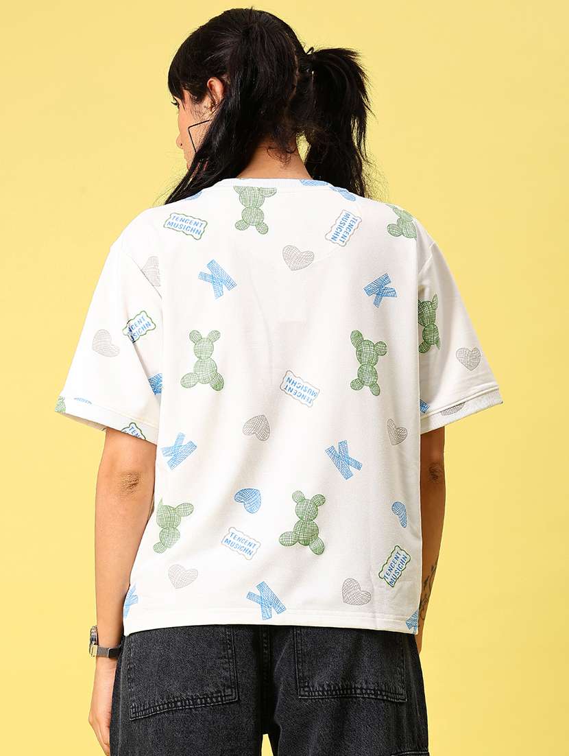 women printed short sleeve boxy t-shirt - 21944854 -  Standard Image - 4