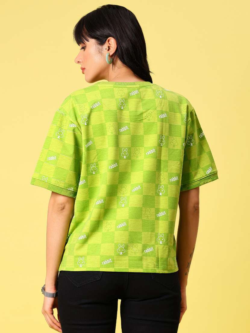 women printed short sleeve boxy t-shirt - 21944855 -  Standard Image - 4