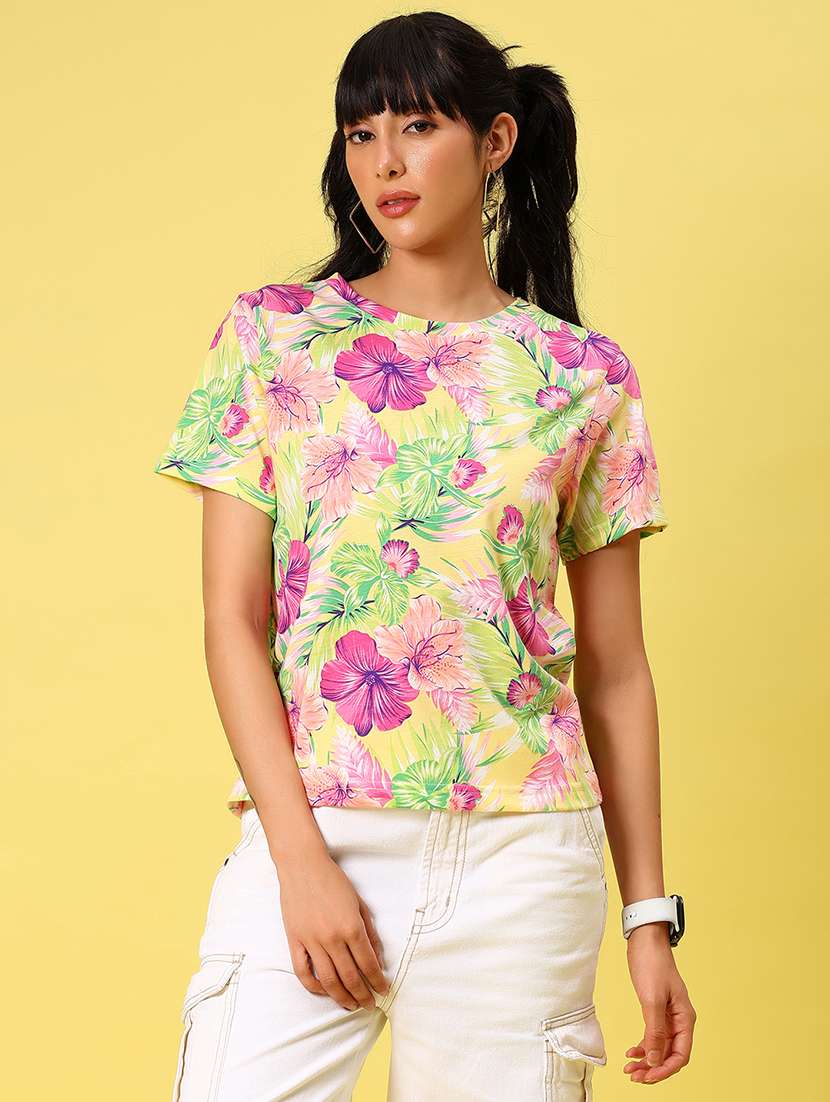 women floral print short sleeve t-shirt - 21944856 -  Standard Image - 1