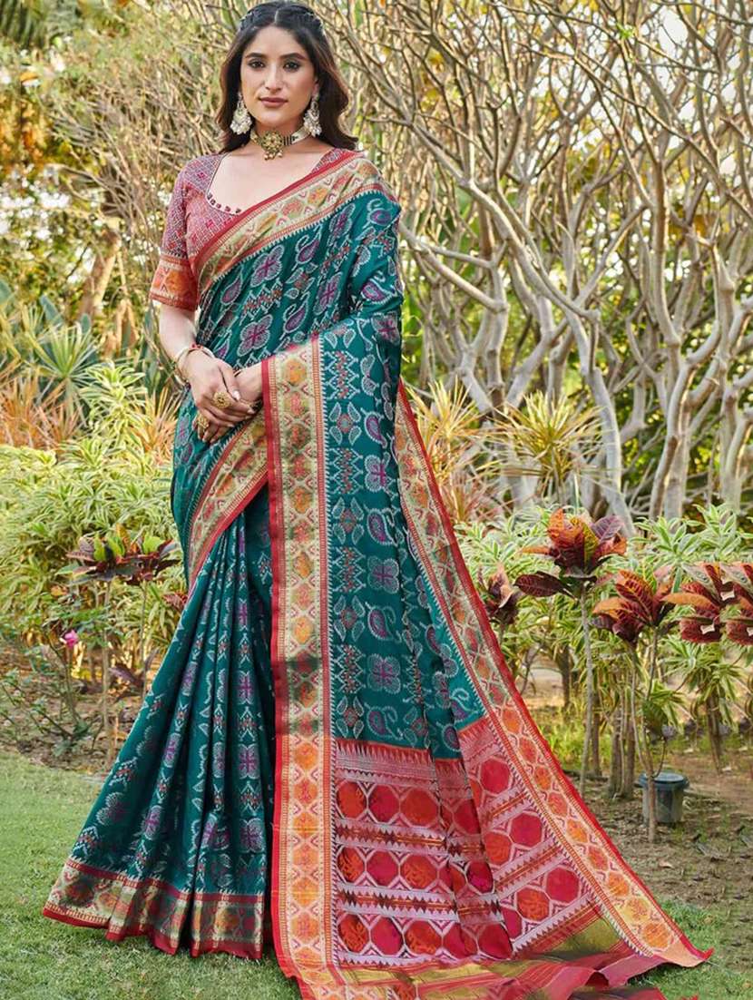 women self design patola saree with blouse
