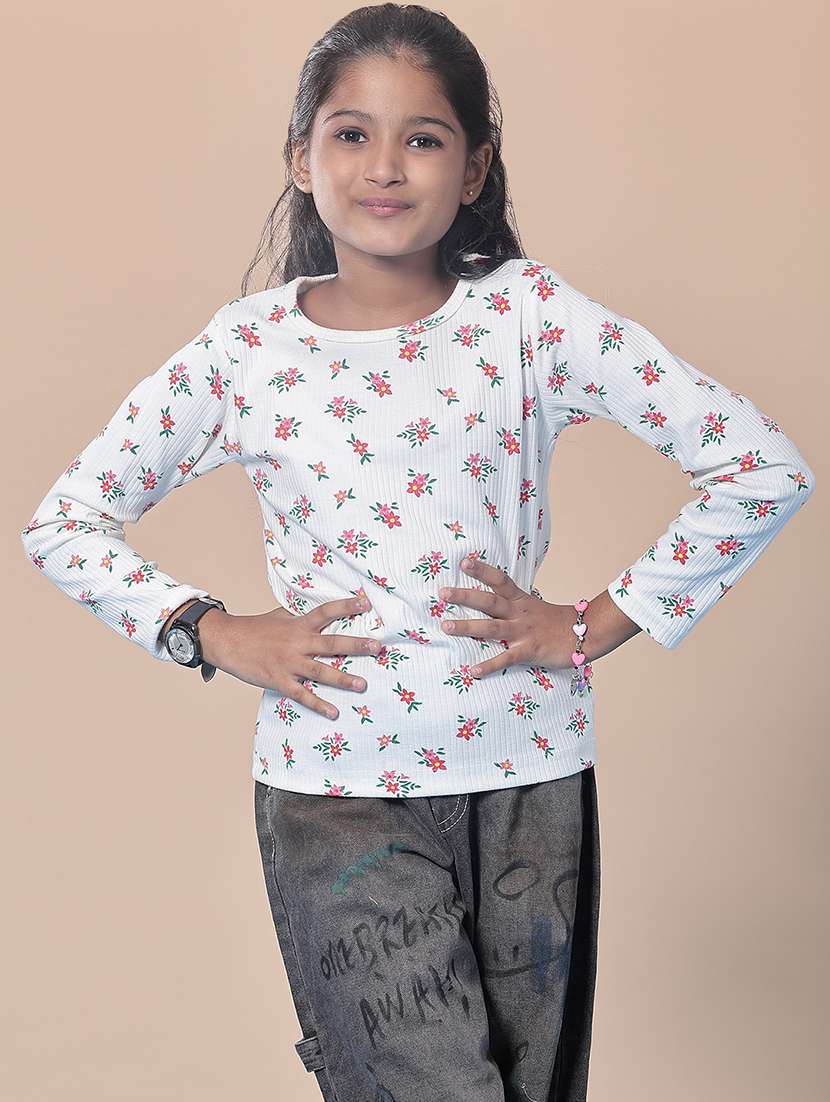 girls floral print long sleeve tee - 21944901 -  Standard Image - 1