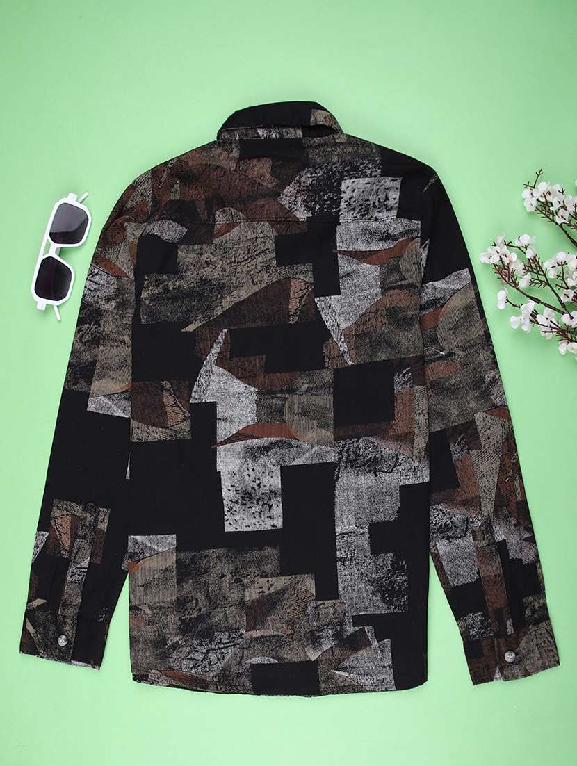 boys printed collared long sleeve shirt - 21944912 -  Standard Image - 1