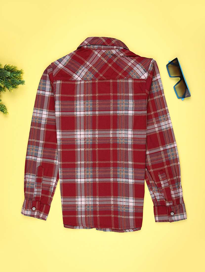 boys checkered long sleeve casual shirt - 21944926 -  Standard Image - 1