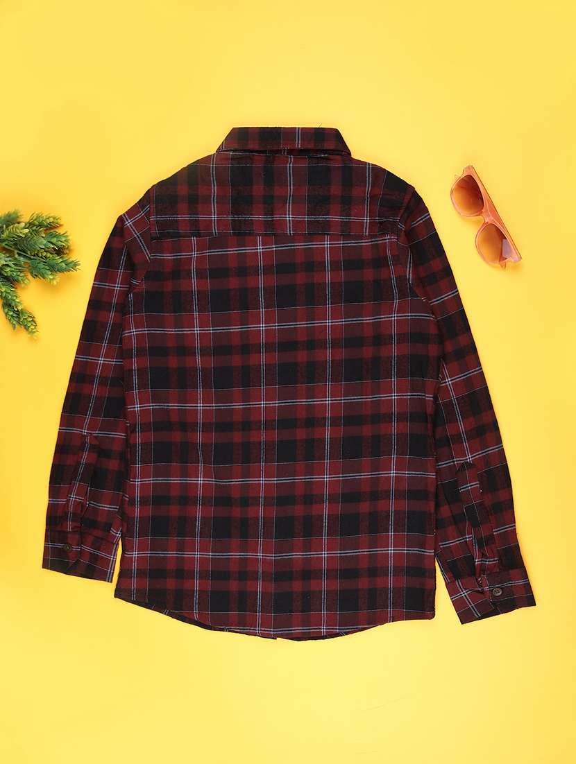 boys checkered long sleeve casual shirt - 21944935 -  Standard Image - 1