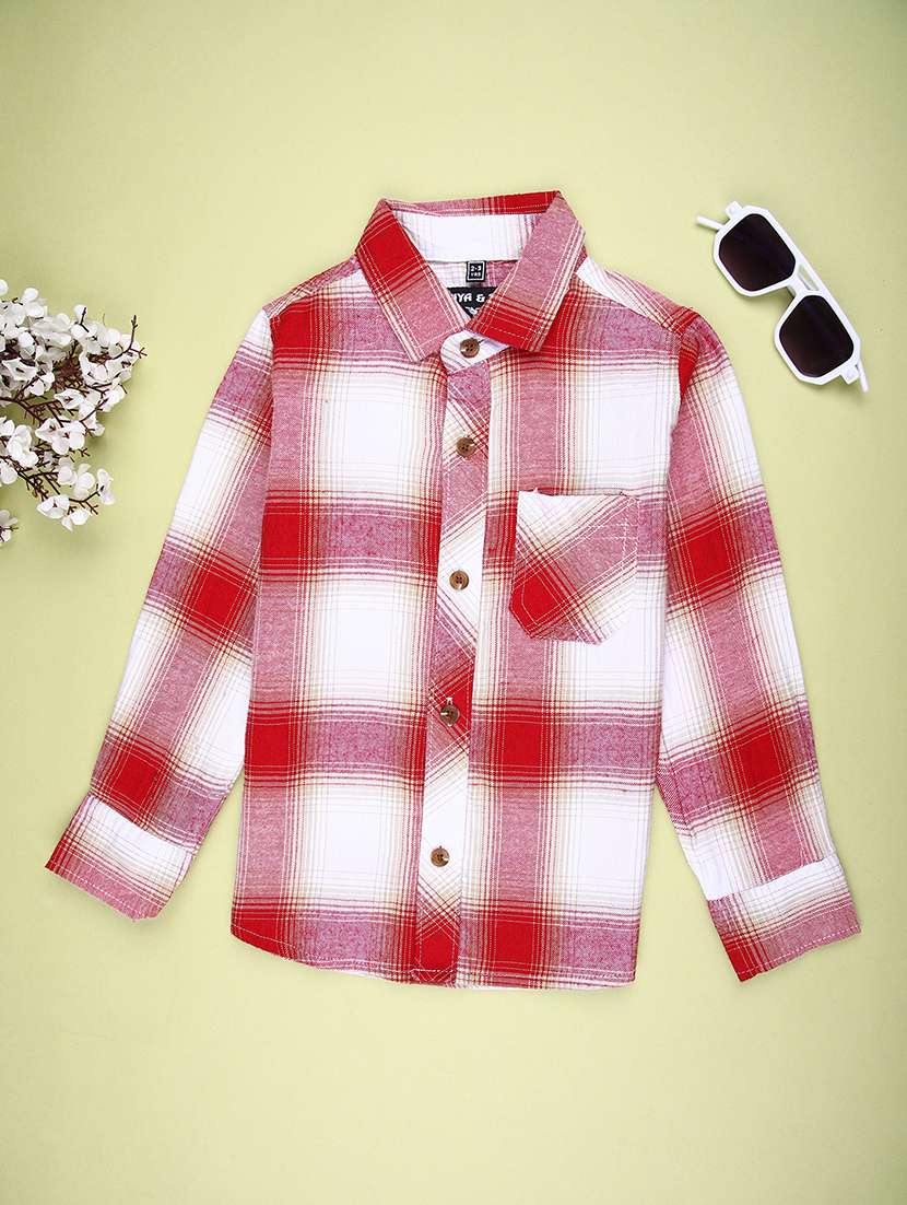Boys Checkered Long Sleeve Casual Shirt - 21944952 -  Standard Image - 1