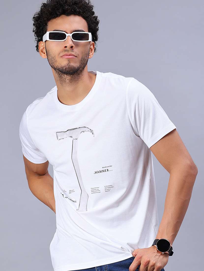 men printed short sleeve regular fit t-shirt