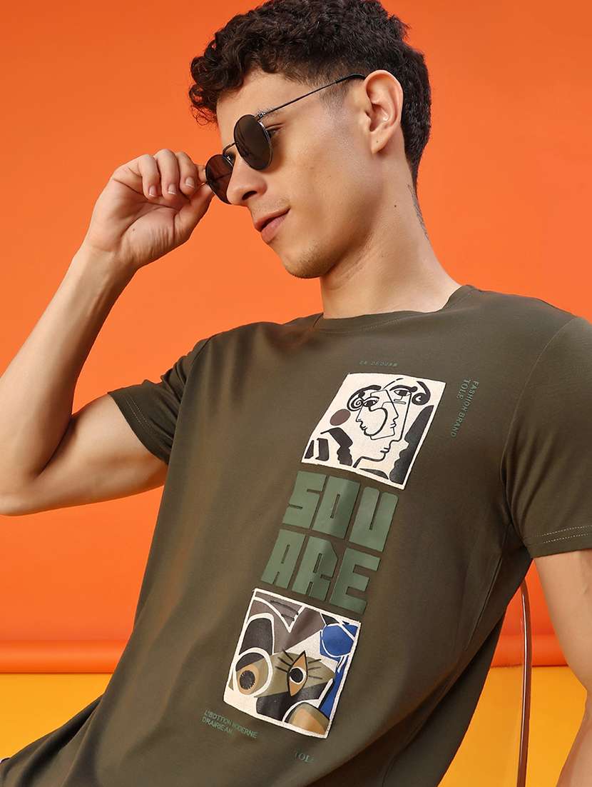 men placement print short sleeve regular fit t-shirt - 21944964 -  Standard Image - 1