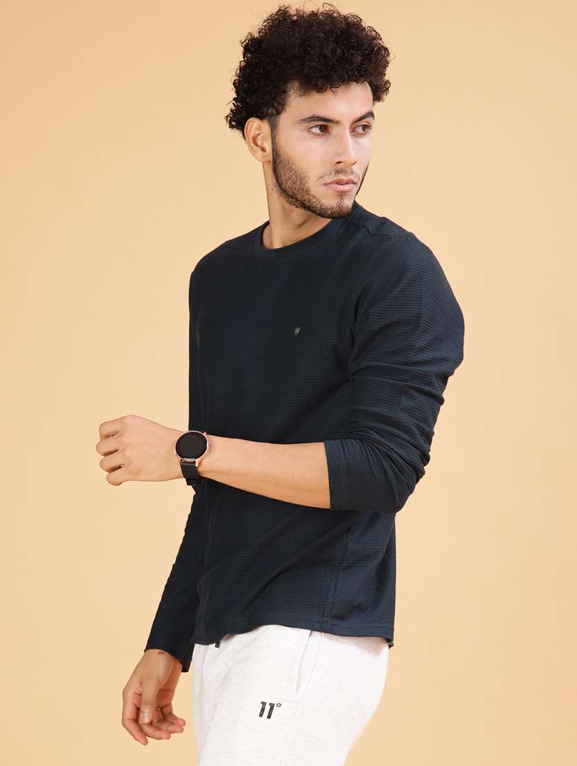 men solid long sleeve regular fit t-shirt - 21944991 - Standard Image - 1