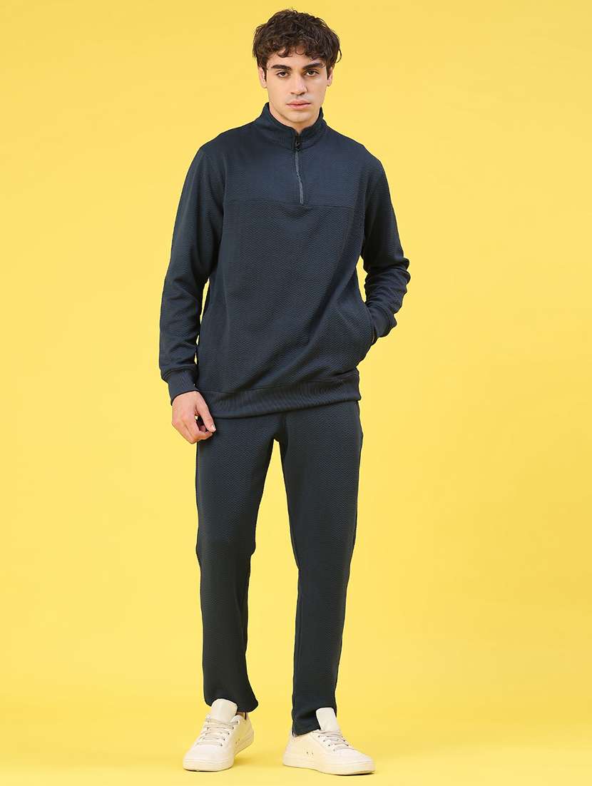men solid long sleeve full length track suit - 21944995 -  Standard Image - 1