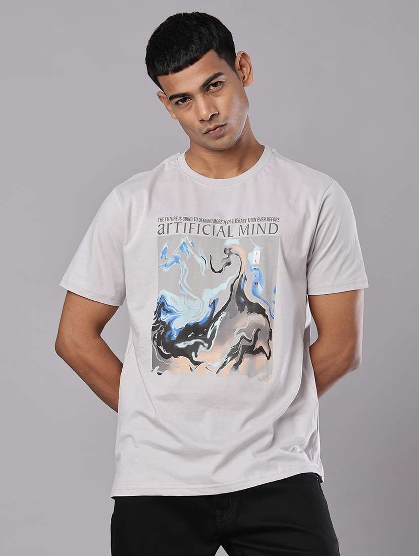 men front print short sleeve regular fit t-shirt - 21945010 -  Standard Image - 1
