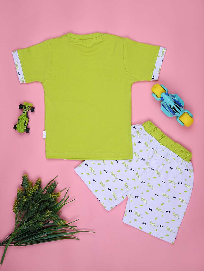 boys printed t-shirt & shorts twin set - 21946188 -  Standard Image - 1