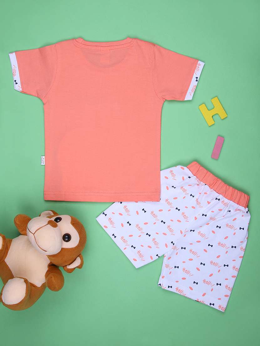 boys printed t-shirt & shorts twin set - 21946190 -  Standard Image - 1