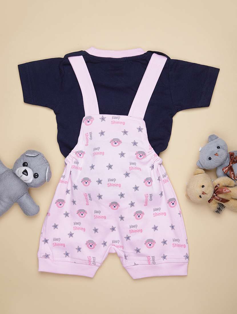 boys printed t-shirt & dungaree casual wear set - 21946232 -  Standard Image - 1