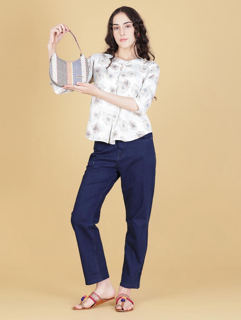 women printed three quarter sleeve regular top - 21946236 - Standard Image - 4