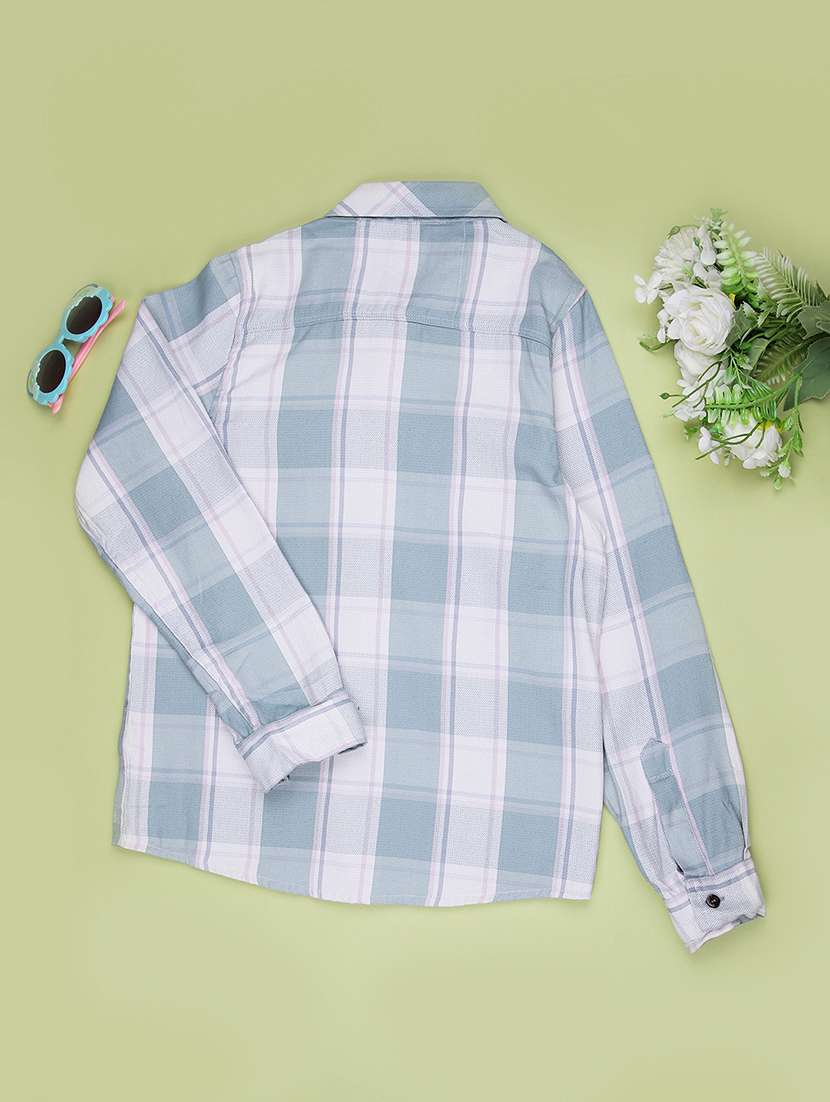 boys checkered long sleeve casual shirt - 21946245 -  Standard Image - 1