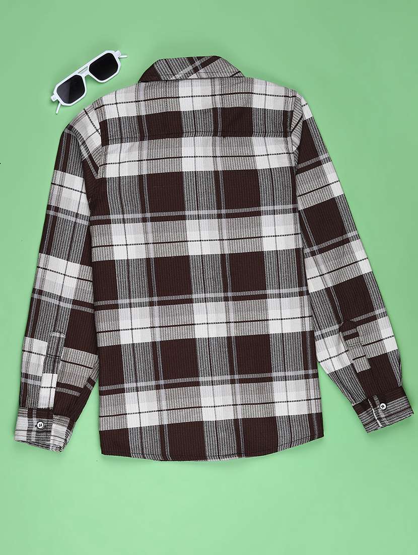 boys checkered collared long sleeve shirt - 21946246 -  Standard Image - 1