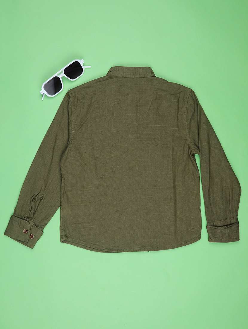 boys solid long sleeve short kurta - 21946251 -  Standard Image - 1