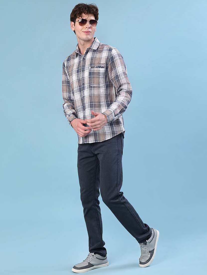 men checkered collared long sleeve shirt - 21946311 -  Standard Image - 4
