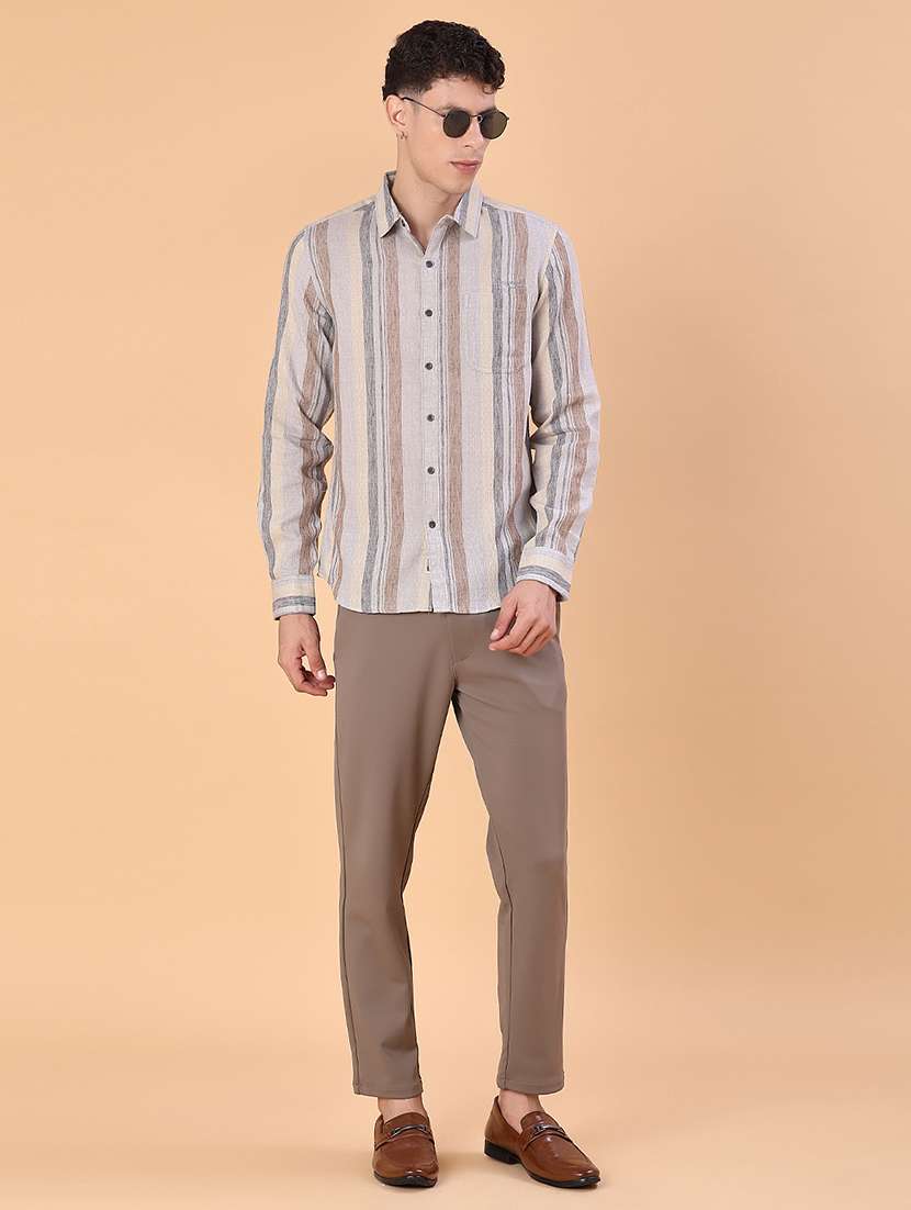 men striped collared long sleeve shirt - 21946313 -  Standard Image - 4