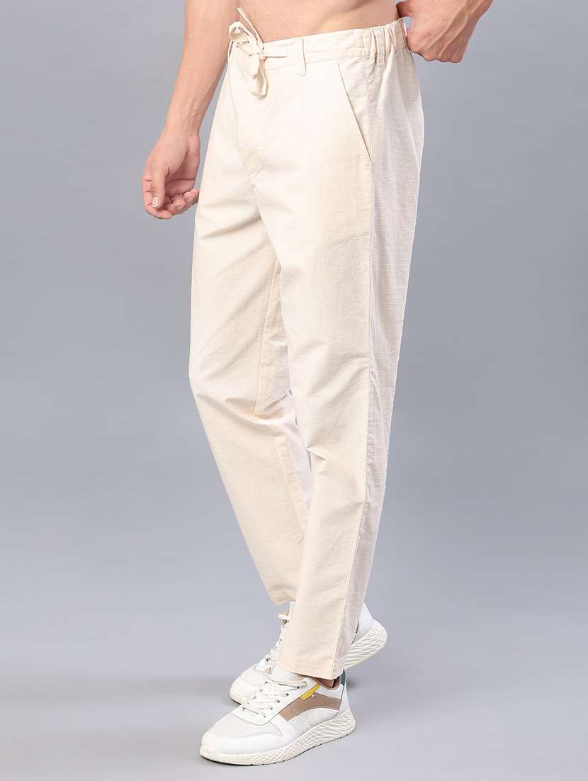 men solid mid rise chinos casual trouser - 21946314 -  Standard Image - 1