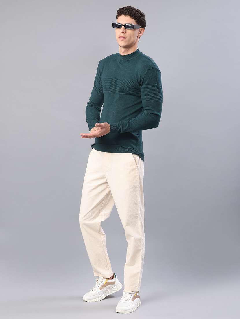 men solid mid rise chinos casual trouser - 21946314 -  Standard Image - 4