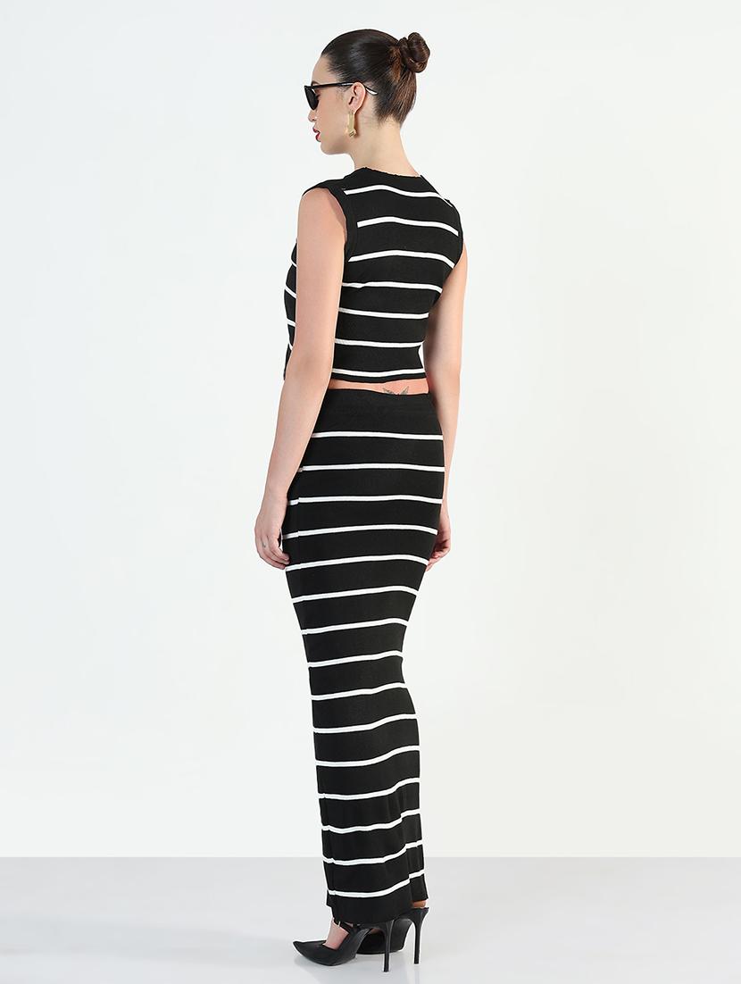 women striped top and skirt co-ord set - 21946338 - Standard Image - 4