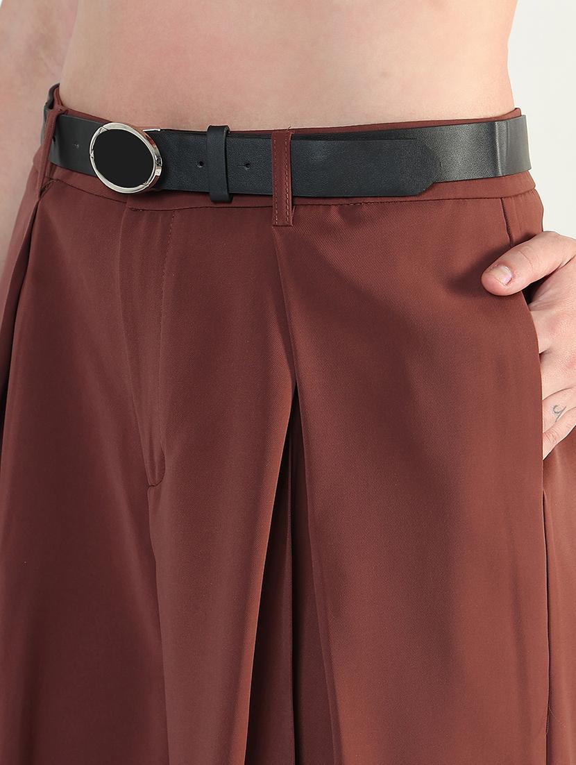 women solid high rise korean pants - 21946380 - Standard Image - 4