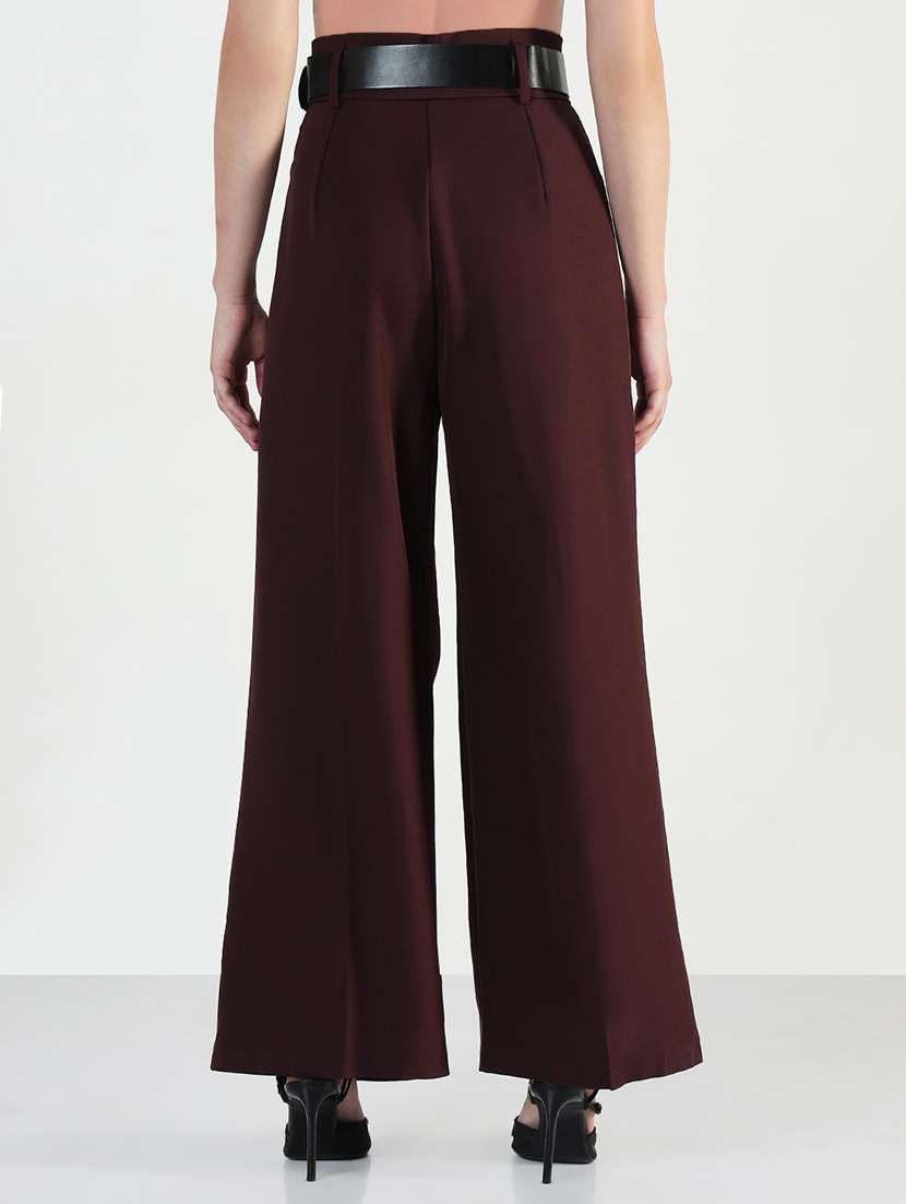 women solid high rise korean pants  - 21946388 -  Standard Image - 4