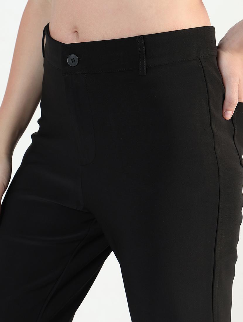 women black solid mid rise bootcut trouser - 21946399 - Standard Image - 4