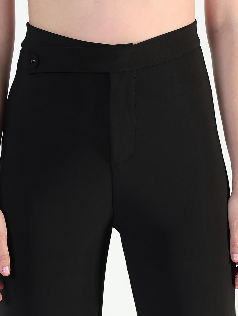 women black solid high rise bootcut trouser - 21946404 - Standard Image - 4