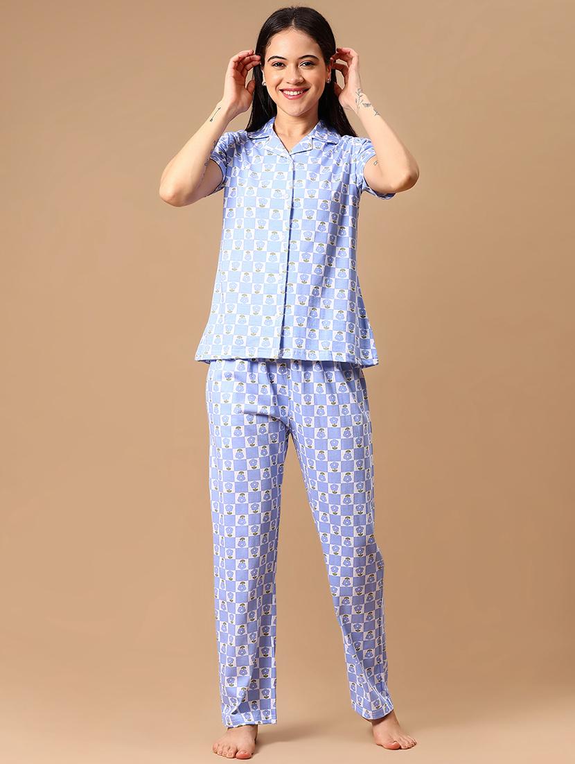 women printed nightwear pyjama set - 21946443 -  Standard Image - 1