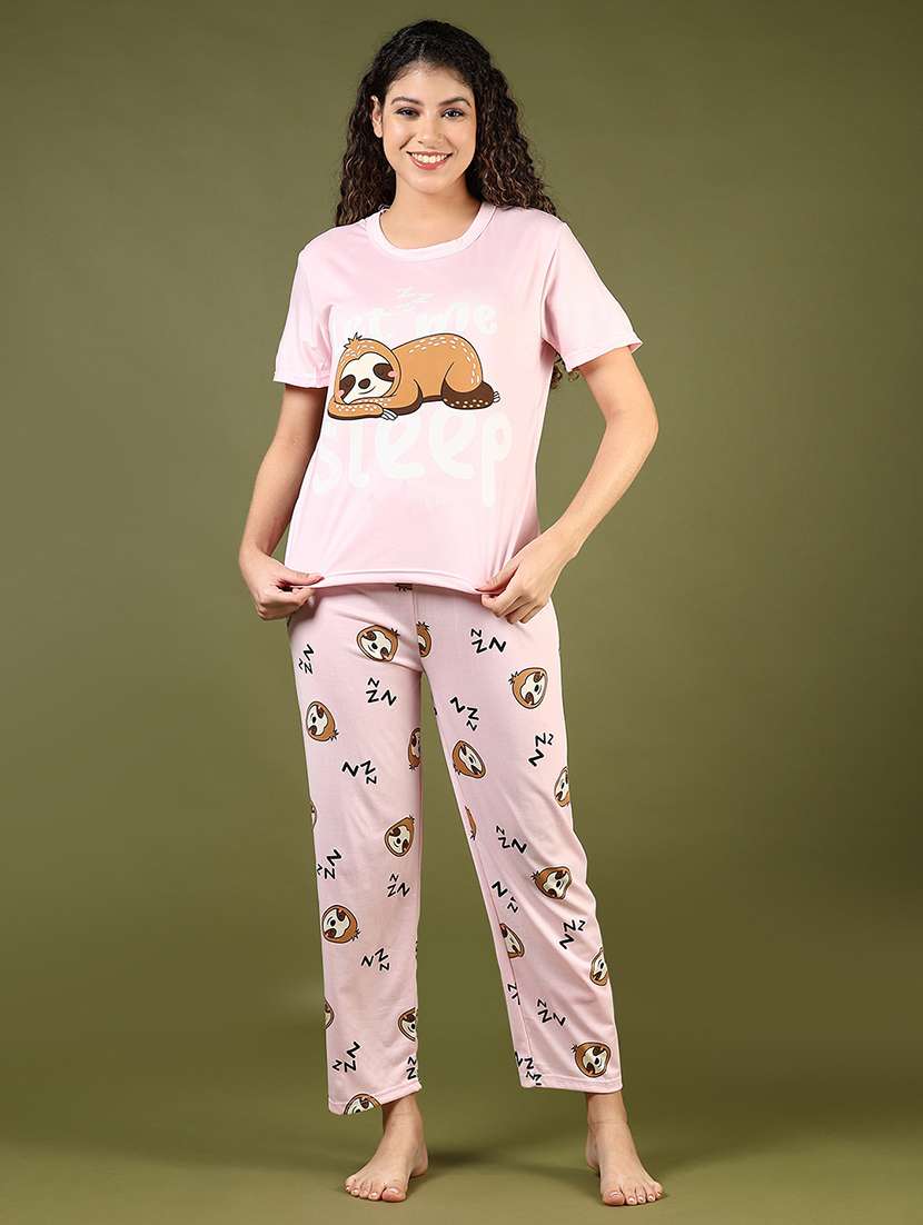 women printed nightwear pyjama set - 21946445 -  Standard Image - 1