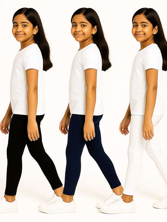 girls pack of 3 solid legging - 21946747 -  Standard Image - 1