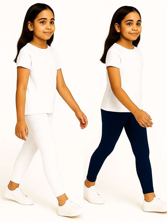 girls pack of 2 solid legging - 21946755 -  Standard Image - 1