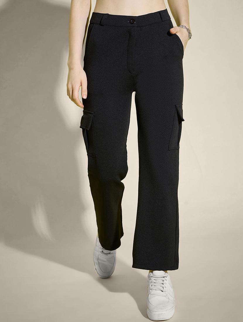 women pack of 2 solid mid rise cargo - 21946765 - Standard Image - 4