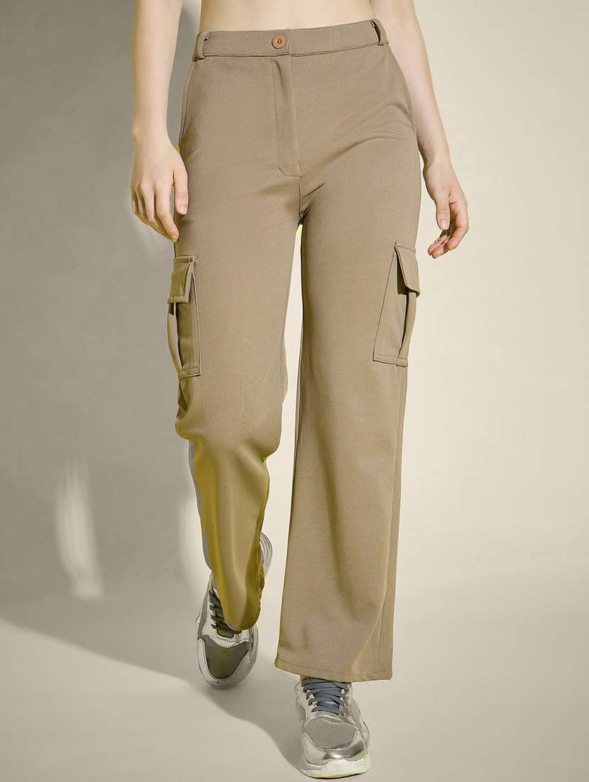 women pack of 2 solid mid rise cargo - 21946767 -  Standard Image - 1